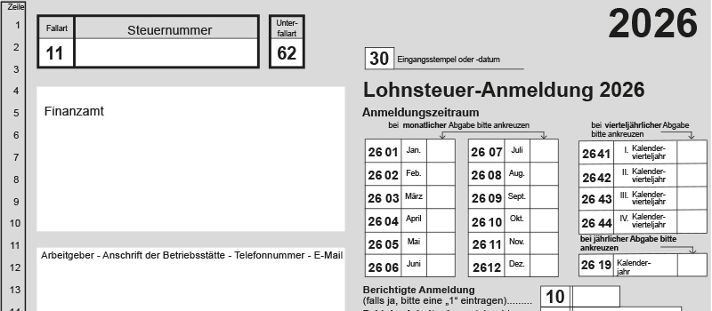 Lohnsteuer-Anmeldung und neues Muster